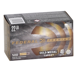 Federal Gold Medal Rimfire Ammunition 22 Long Rifle 40 Grain Solid-Subsonic Box of 50 Rounds