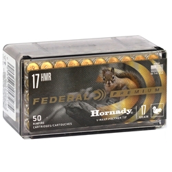 Federal Premium V-Shok Rimfire Ammunition 17 HMR 17 Grain Hornady V-Max Box of 50