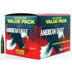 Federal American Eagle Ammunition 223 Remington 55 Grain Full Metal Jacket Box of 200 Rounds