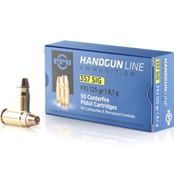 Prvi Partizan Ammunition 357 Sig 125 Grain Full Metal Jacket Flat Point Box of 50