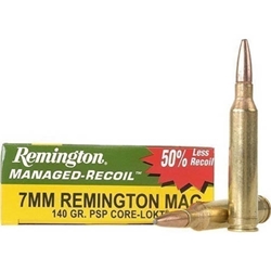 Remington Managed Recoil Rifle Ammunition 7mm-08 Remington 140 Grain Core-Lokt Pointed SP Ammo