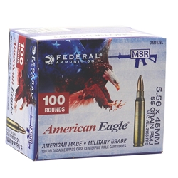 Federal American Eagle Ammunition 223 Remington 55 Grain Full Metal Jacket Box of 100 Rounds