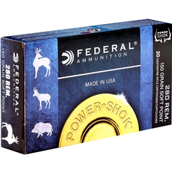 280 Remington Ammo-Federal Power-Shok Rifle Ammunition 280 Remington 150 Grain Round Nose SP Ammo