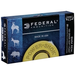 Federal Power-Shok Ammunition 6mm Remington 100 Grain Soft Point Box of 20