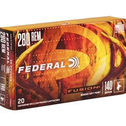 Federal Fusion Rifle Ammunition 280 Remington 140 Grain Spitzer Boat Tail Box of 20 Rounds