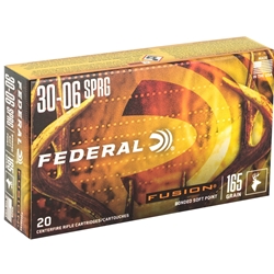 Federal Fusion Rifle Ammunition 30-06 Springfield Spitzer Boat Tail Box of 20 Rounds