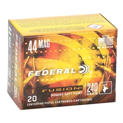 44 Remington Magnum Ammo-Federal Fusion  44 Remington Magnum 240 Grain JHP Ammo