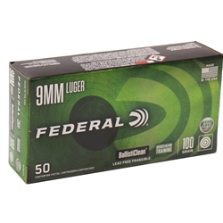 Federal Ballisticlean Handgun Ammunition 9mm Luger 100 Grain Lead Free Box of 50
