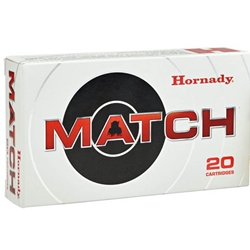 Hornady Match Rifle Ammunition 338 Lapua Magnum 250 Grain Boat Tail Hollow Point Light Magnum Box of 20