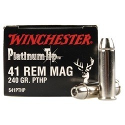Winchester Supreme Elite Handgun Ammunition 41 Remington Magnum 240 Grain Platinum Tip Hollow Point Box of 20