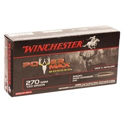 Winchester Super-X Power Max 270 Winchester Short Magnum 130 Grain Bonded Protected Hollow Point Ammunition