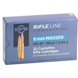 Prvi Partizan Rifle Ammunition 8x57mm Mauser (8mm Mauser) 198 Grain FMJ Box of 20