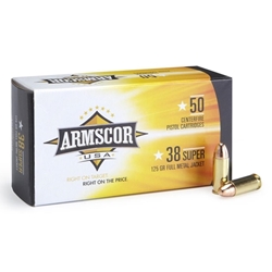 Armscor Precision 38 Super 125 Grain Full Metal Jacket Ammo