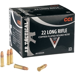 CCI AR Tactical 22 Long Rifle 40 Grain Copper Plated Round Nose Ammunition