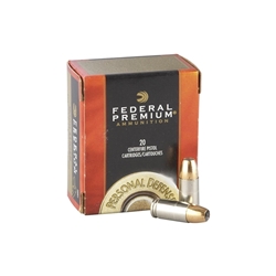 Federal Premium Personal Defense Low Recoil Ammunition 380 ACP 90 Grain Jacketed Hollow Point Box of 20