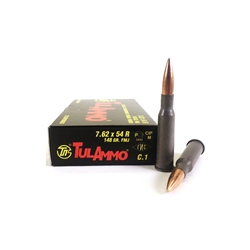 Tula Ammo 7.62x54R Rimmed Russian 148 Grain Full Metal Jacket