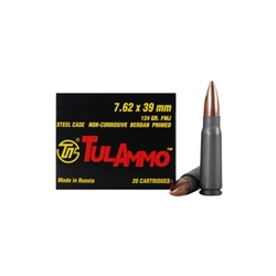 Tula Ammo 7.62x39mm Russian 124 Grain Full Metal Jacket Ammunition
