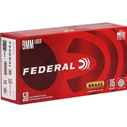Federal Champion 9mm Luger 115 Grain Full Metal Jacket Ammo