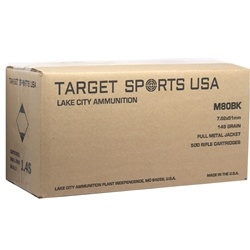 Federal Lake City 7.62x51mm NATO 149 Grain FMJ Bulk 500 Rounds Ammo