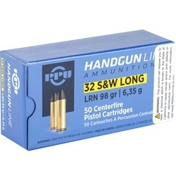 Prvi Partizan Ammunition 32 S&W Long 98 Grain Lead Round Nose Box of 50