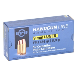 Prvi Partizan Ammunition 9mm Luger 124 Grain Full Metal Jacket Box of 50