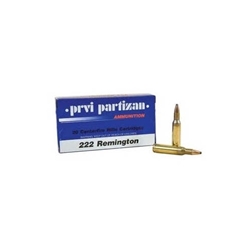 Prvi Partizan Ammunition 222 Remington 55 Grain Full Metal Jacket Box of 20