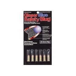 Glaser Blue Safety Slug Ammunition 32 North American Arms (NAA) 55 Grain Safety Slug Package of 6