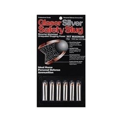 Glaser Silver Safety Slug Ammunition 357 Magnum 80 Grain Safety Slug Package of 6