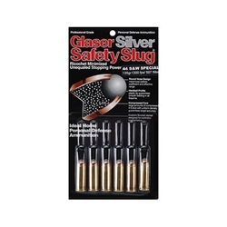 Glaser Silver Safety Slug Ammunition 44 Special 135 Grain Safety Slug Package of 6