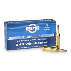 Prvi Partizan Ammunition 243 Winchester 100 Grain Soft Point Box of 20