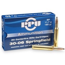 Prvi Partizan Ammunition 30-06 Springfield 180 Grain Pointed Soft Point Box of 20