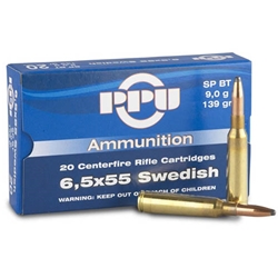 Prvi Partizan Rifle Ammunition 6.5x55mm Swedish Mauser 139 Grain Soft Point Box of 20