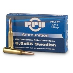Prvi Partizan Ammunition 6.5x55mm Swedish Mauser 139 Grain Full Metal Jacket Box of 20