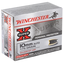 Winchester Super-X 10mm Auto 175 Grain Silvertip Hollow Point Ammo