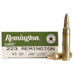Remington UMC Ammunition 223 Remington 45 Grain Jacketed Hollow Point Box of 20
