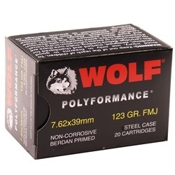 Wolf Ammunition 7.62x39mm Russian 123 Gr FMJ