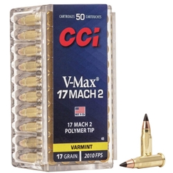 CCI Ammunition 17 Hornady Mach 2 (HM2) 17 Grain Hornady V-Max Box of 50