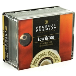 Federal Premium Personal Defense Low Recoil Ammunition 380 ACP 90 Grain Jacketed Hollow Point Box of 20