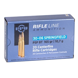 Prvi Partizan Ammunition 30-06 Springfield 165 Grain Pointed Soft Point Box of 20