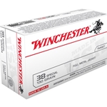 Winchester USA Ammunition 38 Special 130 Grain Full Metal Jacket Box of 50