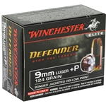 Winchester Supreme Elite Handgun Ammunition 9mm Luger +P 124 Grain Bonded PDX1 Jacketed Hollow Point Box of 20 Rounds