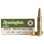 Remington UMC Ammunition 223 Remington 45 Grain Jacketed Hollow Point Box of 20