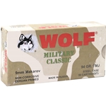 Wolf Military Classic 9x18mm (9mm Makarov) 95 Grain Full Metal Jacket Box of 50
