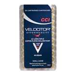 CCI Velocitor Ammunition 22 Long Rifle 40 Grain Plated Lead Hollow Point Box of 50