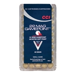 CCI GamePoint Ammunition 22 Winchester Magnum Rimfire (WMR) 40 Grain Jacketed Spire Point Box of 50