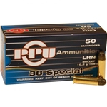 Prvi Partizan Ammunition 38 Special 158 Grain Lead Round Nose Box of 50