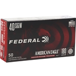 Federal American Eagle Ammunition 40 S&W 165 Grain Total Metal Jacket Box of 50