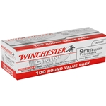 Winchester USA Ammunition 9mm Luger 115 Grain Full Metal Jacket Value-Pack 100 Rounds