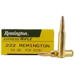 Remington Express Ammunition 222 Remington 50 Grain Pointed Soft Point Box of 20