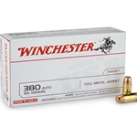 Winchester USA Ammunition 380 ACP 95 Grain Full Metal Jacket Box of 50 Rounds